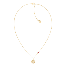 Colar Mulher Aço Dourado com Cristais