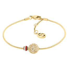 Pulseira Mulher Aço Dourado com Cristais