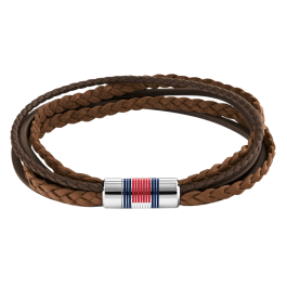 Pulseira Pele Castanha Fecho Aço Íman
