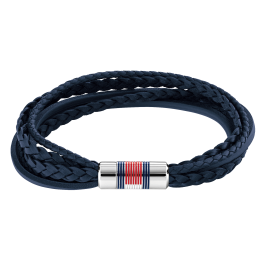 Pulseira Pele Azul Fecho Aço Íman