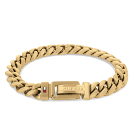 Pulseira Malha Aço Dourado Ajustável