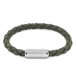 Pulseira Pele Verde Fecho Aço Íman