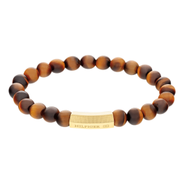 Pulseira Homem em aço e olho-de-tigre