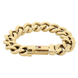Pulseira Homem Aço Malha Dourada