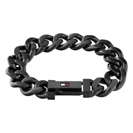 Pulseira Homem Aço Malha IP Preto