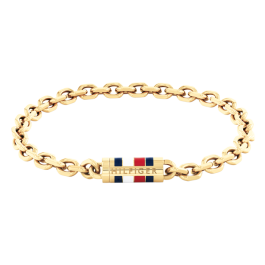 Pulseira Homem Aço Malha Dourado