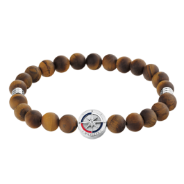 Pulseira Homem Aço e Olho Tigre
