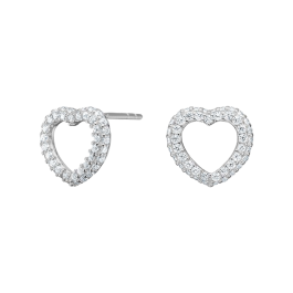 Brincos PAULANOR Coração Prateados