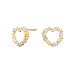 Brincos PAULANOR Coração Dourados