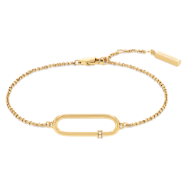 Pulseira Senhora em Dourado com Cristais