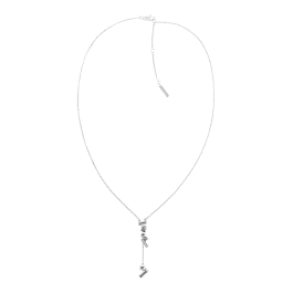 Colar Y em aço com cristais