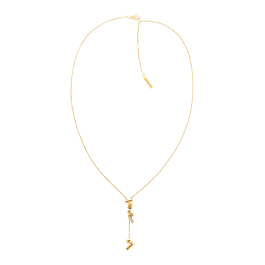 Colar Y em dourado com cristais