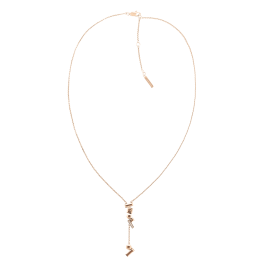 Colar Y em dourado rosa com cristais