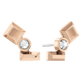 Brincos em dourado rosa com cristais