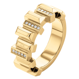 Anel em Dourado com Cristais