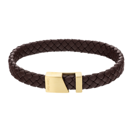 Pulseira Homem em Dourado e Pele Castanha