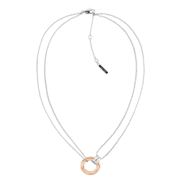 Colar Senhora em Aço e Dourado Rosa