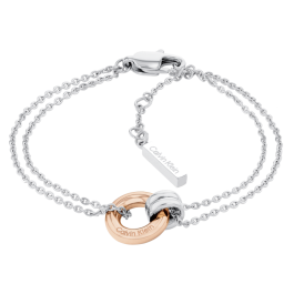 Pulseira Senhora em Aço e Dourado Rosa