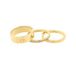 Trio de Anéis Senhora em Dourado