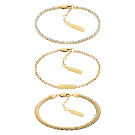 Trio de Pulseiras Senhora em Dourado