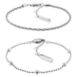 Pulseira Dupla Senhora em Aço