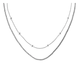 Colar Duplo Senhora em Aço