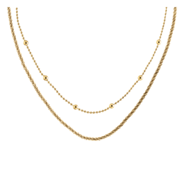 Colar Duplo Senhora Dourado
