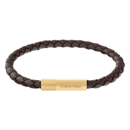 Pulseira Homem em Dourado e Pele Castanha