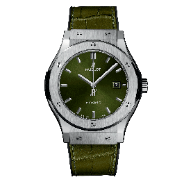 CLASSIC FUSION 42 TITÂNIO VERDE PELE