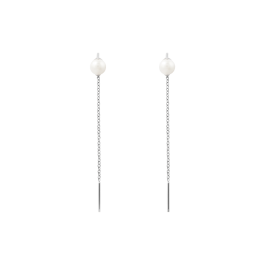 Brincos Pearl Lyra Silver
