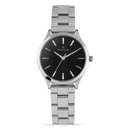 Relógio Mulher New Classic Lady Silver & Black