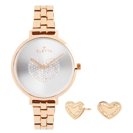 Box Relógio Mulher Hearts Rose