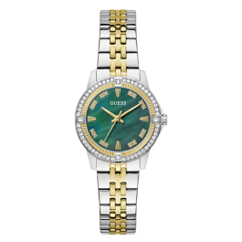 Relógio Feminino Collete Verde Bicolor com Brilhantes