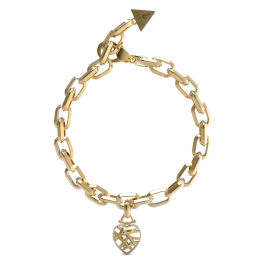 Pulseira Corrente Dourada em Aço com Coração