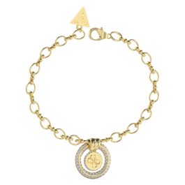 Pulseira em Aço Dourada com Pendente