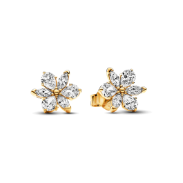 Brincos Flor com Cristais Cintilantes