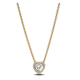 Colar coração e cristais dourado