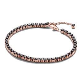 Pulseira rose gold black crystal