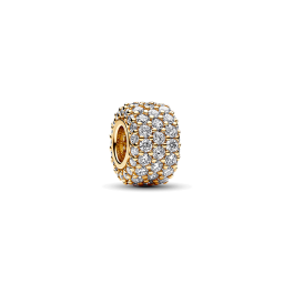 Conta Pavé Dourado com Cristais