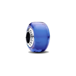 Conta murano azul prata