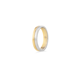 Aliança Ouro Amarelo 2mm, Ouro Branco 2mm