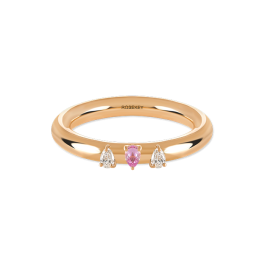 Anel Green Fairy Ouro Rosa, Safira Rosa E Diamantes