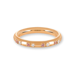 Anel Primrose Ouro Rosa, Safiras Rosa E Diamantes