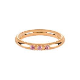 Anel Dragonfly Ouro Rosa E Safiras Rosa