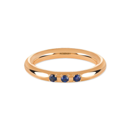 Anel Dragonfly Ouro Rosa E Safiras Azuis