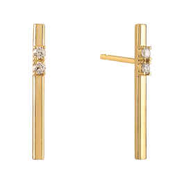 Brincos Whistle Ouro Amarelo E Diamantes