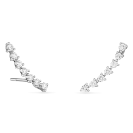 Brincos Ouro Branco E Diamantes