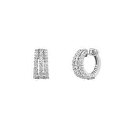 Brincos Ouro Branco E Diamantes