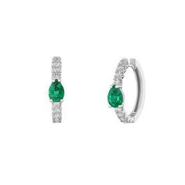 Brincos Diamantes E Esmeraldas Pêra