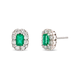 Brincos Ouro Branco, Diamantes E Esmeraldas